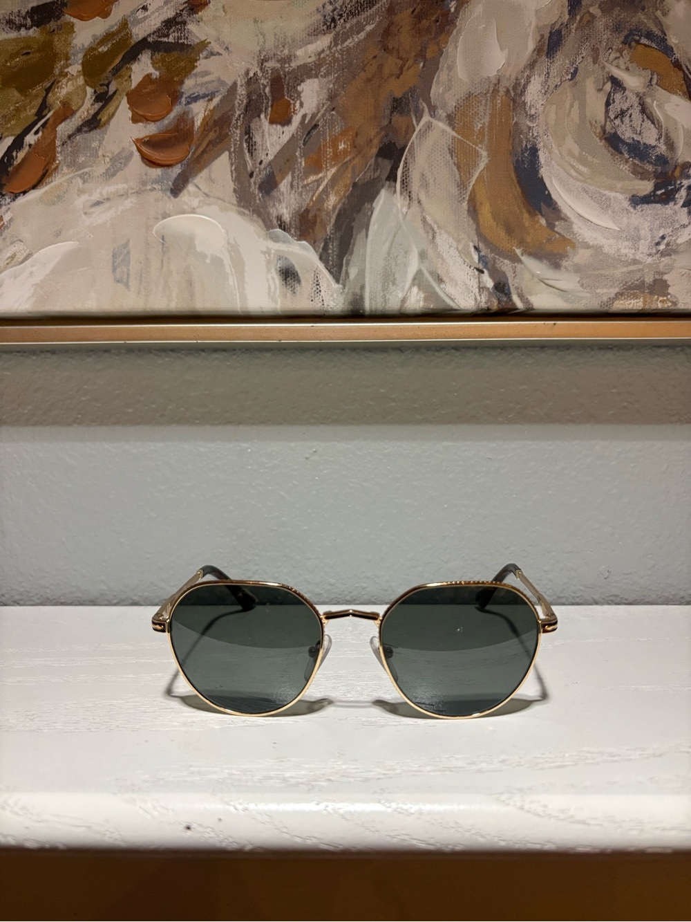 Persol Sunglass gold frame Havana brown lens